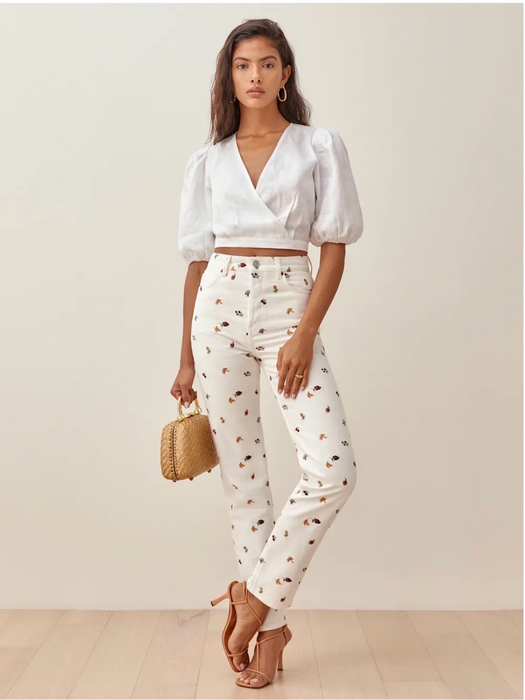 Reformation Cynthia Fruitloops High Rise Straight Jeans